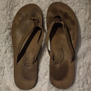 Rainbow Brown Flip Flops